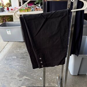 Black Women's Capris with Button Hem
